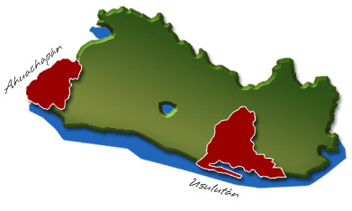 mapa ilustrativo donde se describe un área y dos regiones diferenciadas al este y al sur